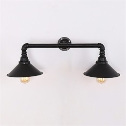 2 Köpfe Retro Industrielle Rohrwandleuchten Einfache Loft Black Metal Esszimmer Küche Bar Cafe Dekoration Beleuchtung