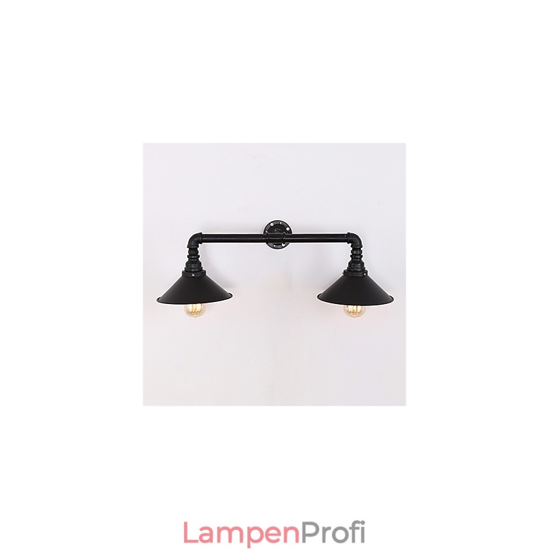 2 Köpfe Retro Industrielle Rohrwandleuchten Einfache Loft Black Metal Esszimmer Küche Bar Cafe Dekoration Beleuchtung