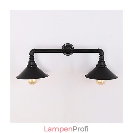 2 Köpfe Retro Industrielle Rohrwandleuchten Einfache Loft Black Metal Esszimmer Küche Bar Cafe Dekoration Beleuchtung