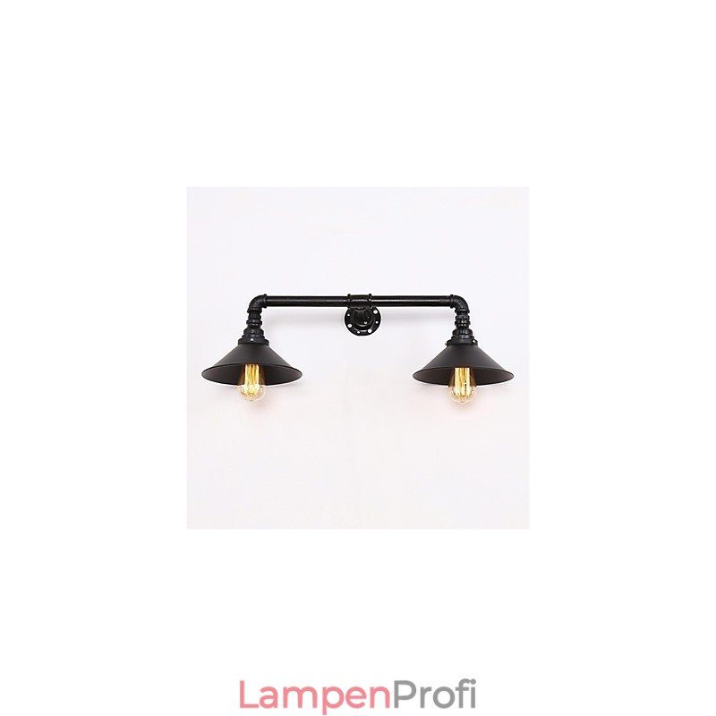 2 Köpfe Retro Industrielle Rohrwandleuchten Einfache Loft Black Metal Esszimmer Küche Bar Cafe Dekoration Beleuchtung