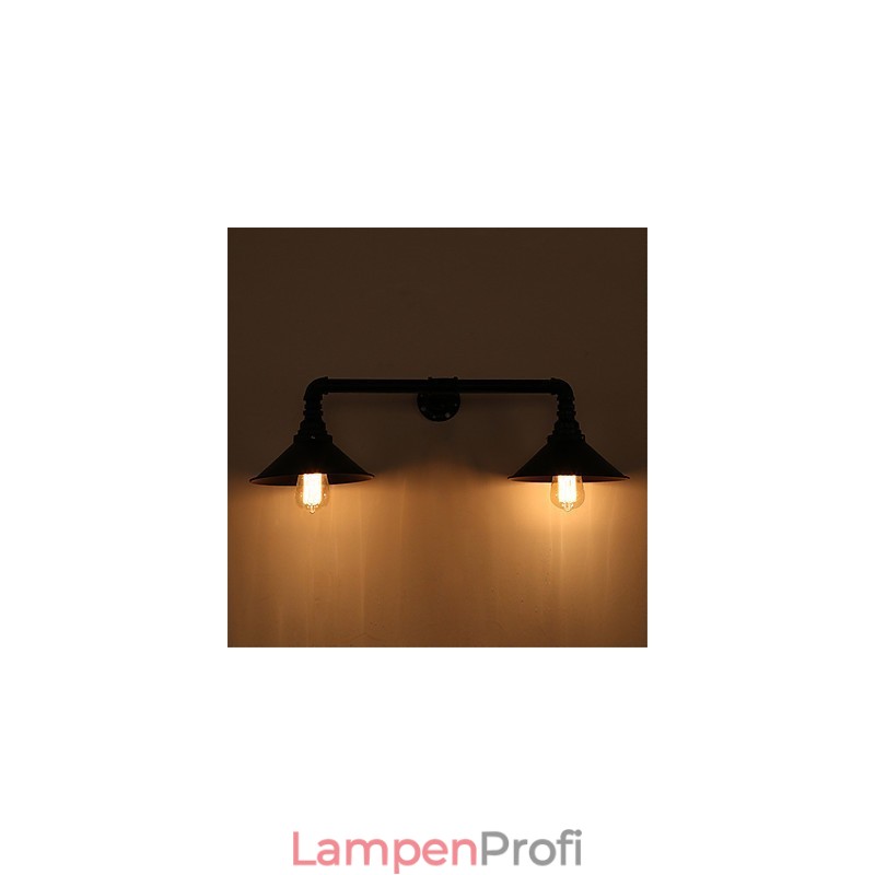 2 Köpfe Retro Industrielle Rohrwandleuchten Einfache Loft Black Metal Esszimmer Küche Bar Cafe Dekoration Beleuchtung