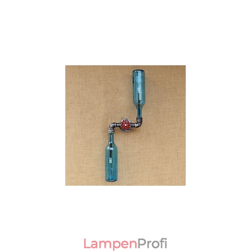 Schmiedeeisen Loft Die Flasche Rohr Flasche Wand Lampe Regal