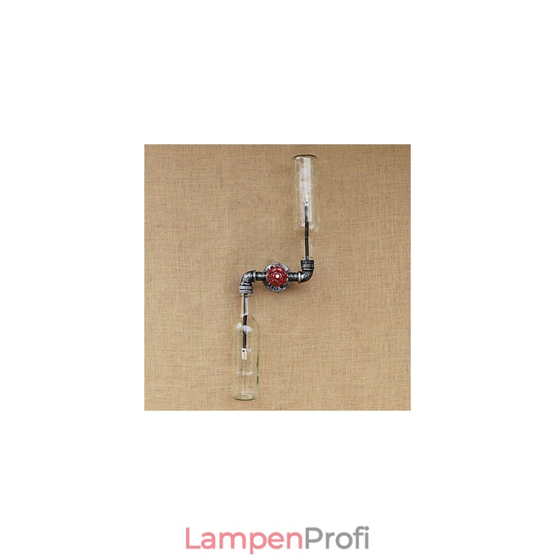 Schmiedeeisen Loft Die Flasche Rohr Flasche Wand Lampe Regal
