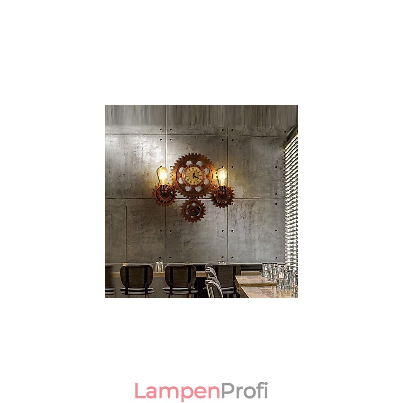 Vintage Industrielle Wandleuchten Holz Zahnradform Kreative drehbare Lichter Restaurant Cafe Bar Dekoration Beleuchtung