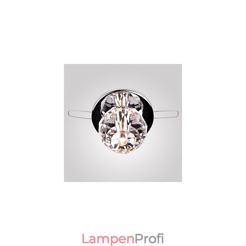 Moderne zeitgenössische Kristall Mini Stil Chrom Metall Unterputz