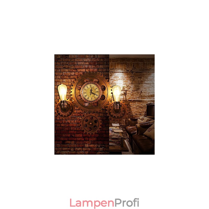 Vintage Industrielle Wandleuchten Holz Zahnradform Kreative drehbare Lichter Restaurant Cafe Bar Dekoration Beleuchtung