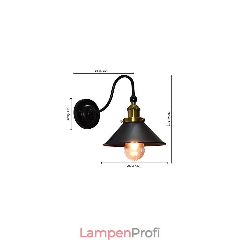 Wandleuchte Wandleuchten Wand Eisen Wandlampe dumm schwarz Lichtschwert Lampe an der Wand