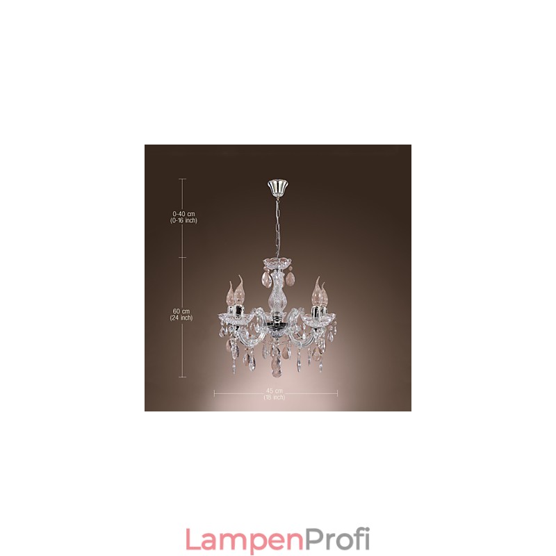 Upligh Chrom Deckenleuchte Kerze Licht Acryl Leuchte Kronleuchter Anhänger