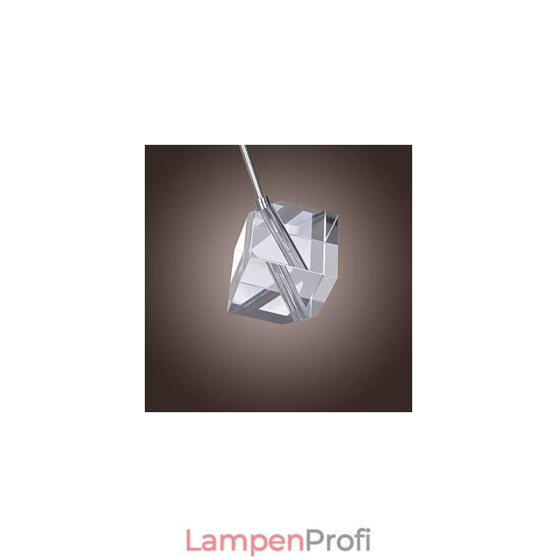 Moderne zeitgenössische Insel Kristall Chrom Pendelleuchte