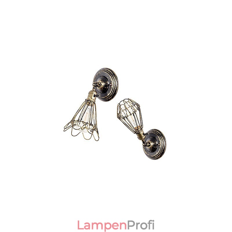 Wandleuchten Vintage Indoor Winkel einstellbar Metall Wandleuchte Retro Draht Käfig Wandleuchte