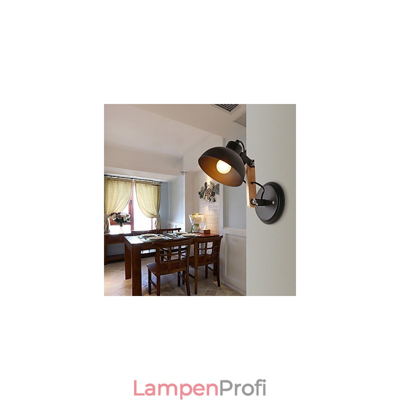 Vintage Holz Art Deco Metall Metall Rustikale Wandleuchte Wohnzimmer Esszimmer Flur Wandlampe Schwarz Weiß Optional