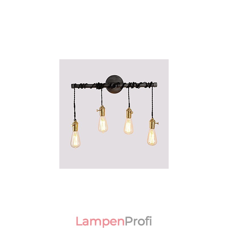 Vintage Industrielle Rohrwandleuchten mit Schalter Kreative Lichter Restaurant Cafe Bar Dekorationsbeleuchtung mit 4 Lichtern Lackiertes Finish