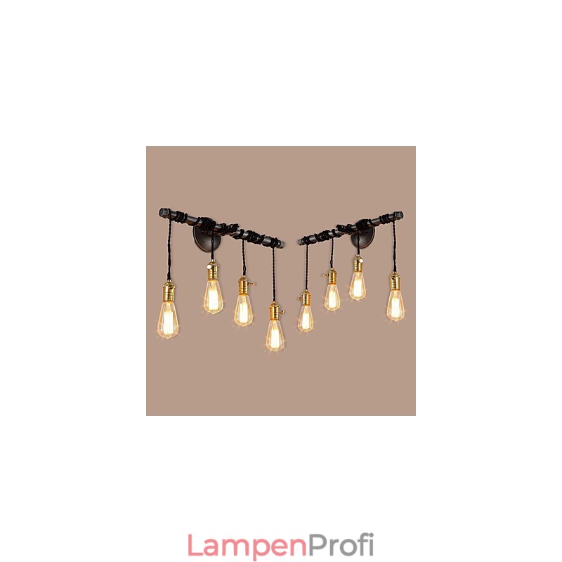 Vintage Industrielle Rohrwandleuchten mit Schalter Kreative Lichter Restaurant Cafe Bar Dekorationsbeleuchtung mit 4 Lichtern Lackiertes Finish