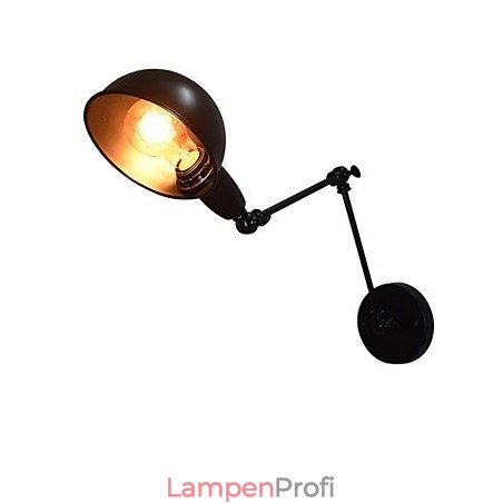 Eisen-Wandlampe, faltbar, schwarz, einfache Retro-Wandlampe, Einzelkopf, dekorative Wandlampe im europäischen Stil