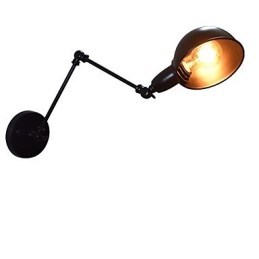 Eisen-Wandlampe, faltbar, schwarz, einfache Retro-Wandlampe, Einzelkopf, dekorative Wandlampe im europäischen Stil