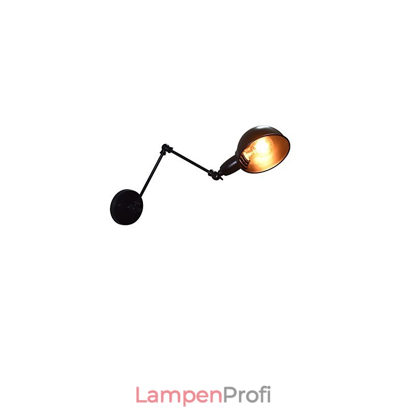 Eisen-Wandlampe, faltbar, schwarz, einfache Retro-Wandlampe, Einzelkopf, dekorative Wandlampe im europäischen Stil