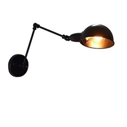Eisen-Wandlampe, faltbar, schwarz, einfache Retro-Wandlampe, Einzelkopf, dekorative Wandlampe im europäischen Stil
