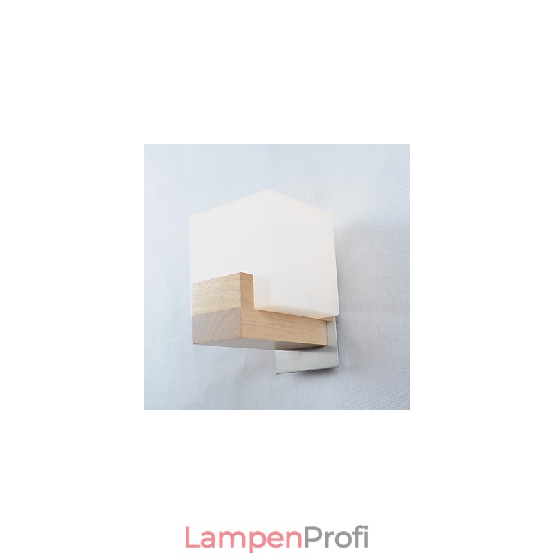 Einfache Wandlampe, Nachttischlampe mit Glasschirm und Massivholz für Schlafzimmer, Kommode, Wohnzimmer, Babyzimmer, Studentenwohnheim, Couchtisch, Bücherregal