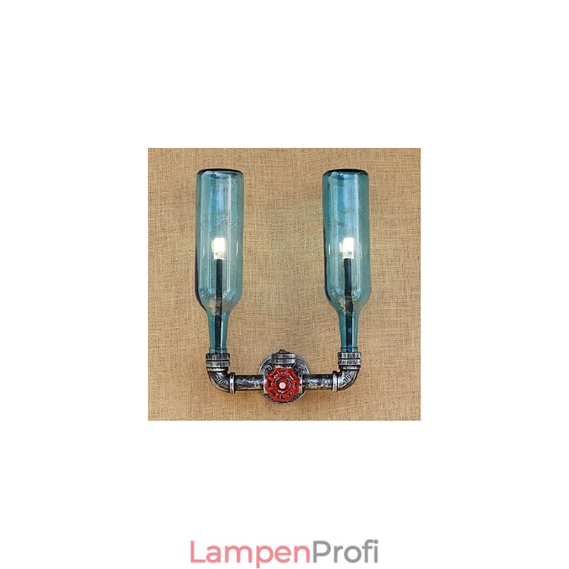Retro Industrielle Wind Schalter Wasserflasche Wandleuchte Wandleuchte Blau
