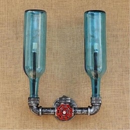 Retro Industrielle Wind Schalter Wasserflasche Wandleuchte Wandleuchte Blau