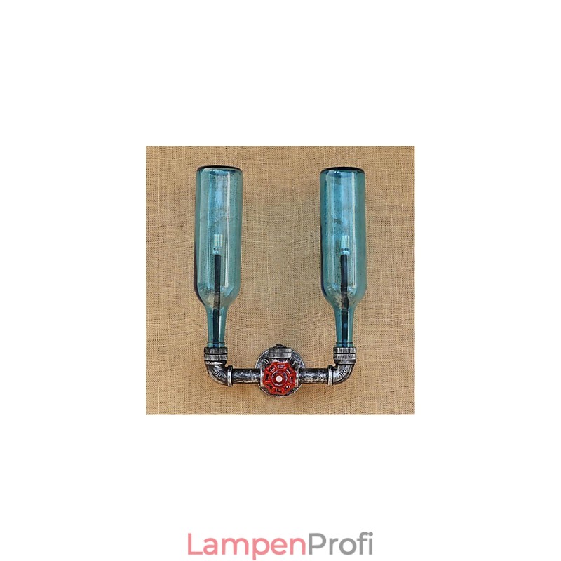 Retro Industrielle Wind Schalter Wasserflasche Wandleuchte Wandleuchte Blau