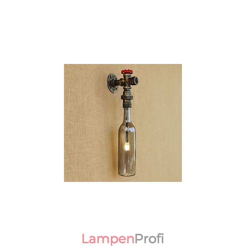 Rauchgraue Wasserflaschen-Wandlampe