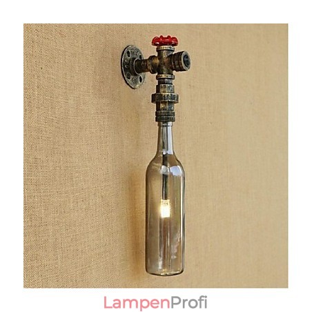 Rauchgraue Wasserflaschen-Wandlampe Rauchgraue Wasserflaschen-Wandlampe