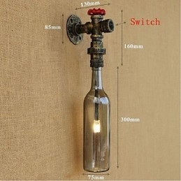 Rauchgraue Wasserflaschen-Wandlampe