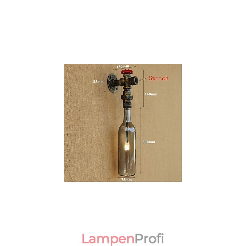 Rauchgraue Wasserflaschen-Wandlampe