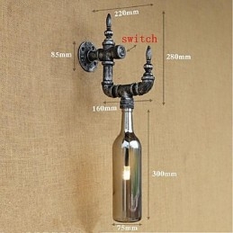 Retro Nostalgie Mit Schalter Cafe Bar Restaurant Gang Wasser Rohr Flasche Wand Lampe
