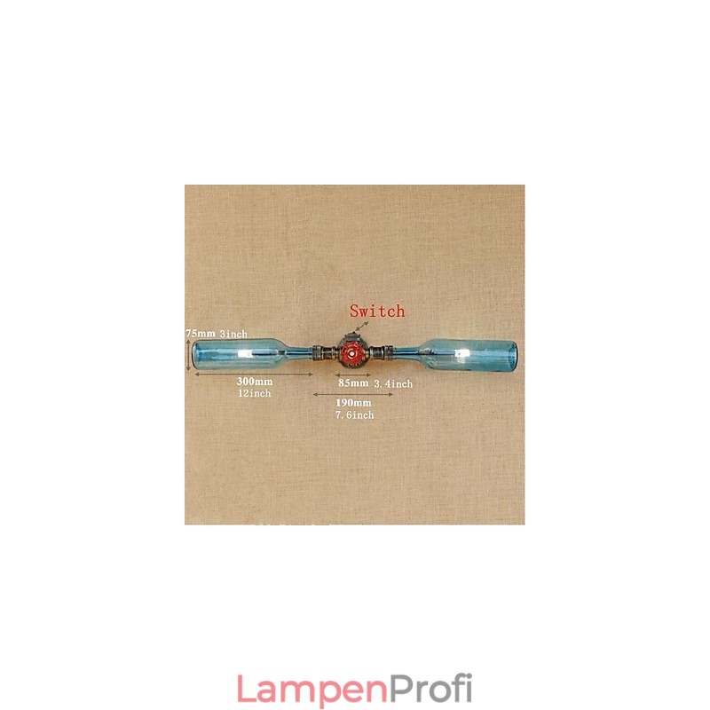 Retro American Village Creative Industry Wind Designer Wasserflasche Wandleuchte Wandleuchte Blau