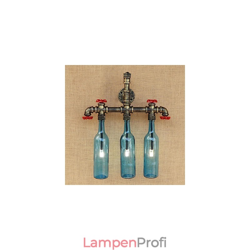 Retro Industrielle Wind Schalter Wasserflasche Wandleuchte Wandleuchte Blau