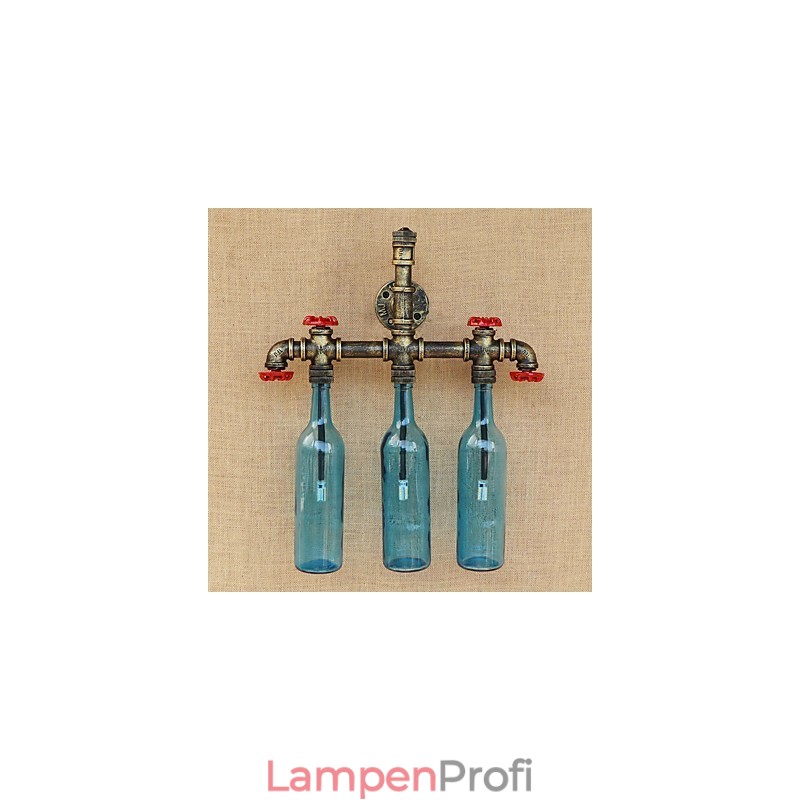 Retro Industrielle Wind Schalter Wasserflasche Wandleuchte Wandleuchte Blau