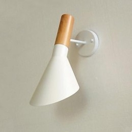 Moderne einfache Wohnzimmer Bett Schmiedeeisen Imitation Holz Wandleuchte