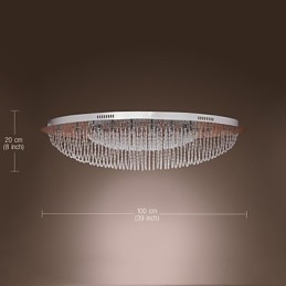 Moderne zeitgenössische Kristall Chrom Metall Unterputz