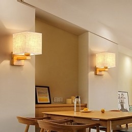 Minimalistische Massivholz Tischlampe Nachttischlampe