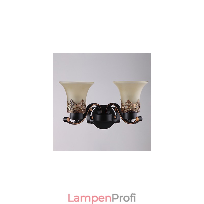Doppelkopf-Wandlampe aus amerikanischem Landhausstil im Vintage-Stil aus Metall mit Glas für die Kantine, das Wohnzimmer, den Eingangsbereich und das Foyer.