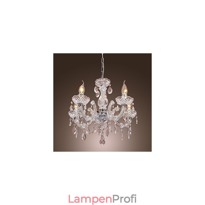 Upligh Chrom Deckenleuchte Kerze Licht Acryl Leuchte Kronleuchter Anhänger