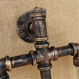 Amerikanischen Themen Restaurant Bar Eisen Mit Schalter Wasser Rohr Wein Flasche Wand Lampe Grau