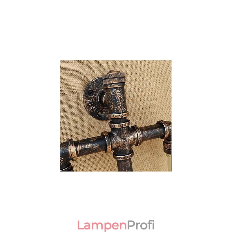 Amerikanischen Themen Restaurant Bar Eisen Mit Schalter Wasser Rohr Wein Flasche Wand Lampe Grau