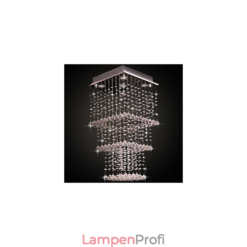 Moderne zeitgenössische Kristall galvanisierte Metall Flush Mount
