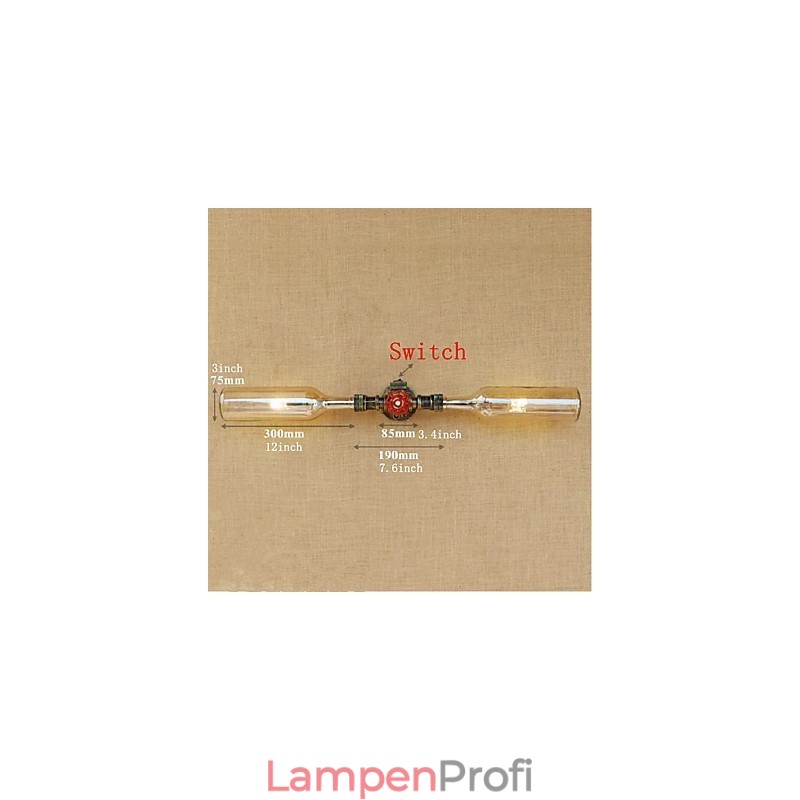 Retro American Village Creative Industry Wind Designer Wasserflasche Wandleuchte Wandleuchte Bernstein