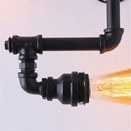 Vintage Industrielle Rohrwandleuchten Schwarze kreative Lichter Restaurant Cafe Bar Dekorationsbeleuchtung mit 3 Lichtern lackiert