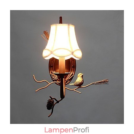 Nordamerikanische Vintage-Wandlampe aus Metall mit Vogel und Tannenzapfen aus Kunstharz, passend für die Wandleuchte im Wohnzimmer und Esszimmer