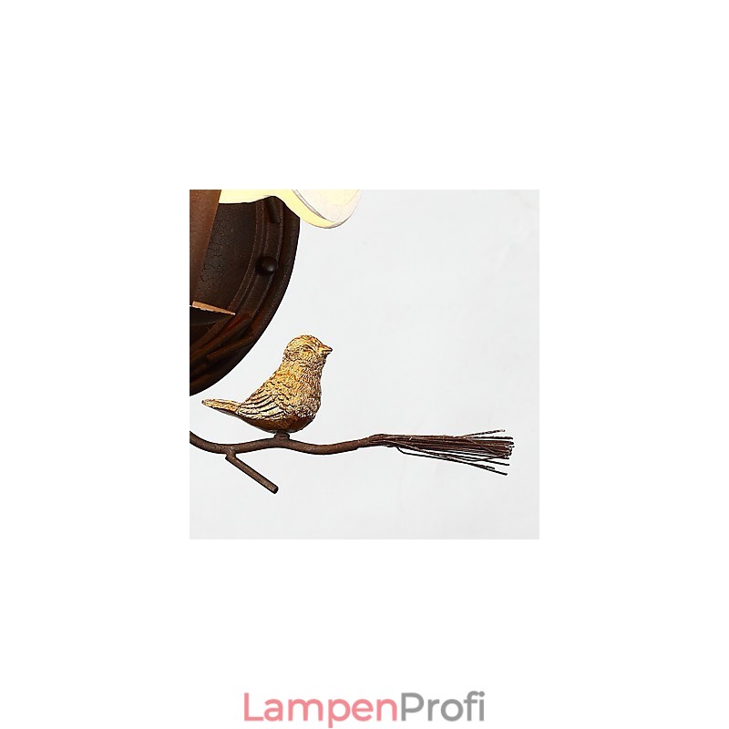 Nordamerikanische Vintage-Wandlampe aus Metall mit Vogel und Tannenzapfen aus Kunstharz, passend für die Wandleuchte im Wohnzimmer und Esszimmer