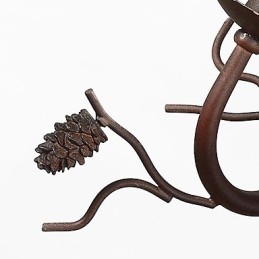 Nordamerikanische Vintage-Wandlampe aus Metall mit Vogel und Tannenzapfen aus Kunstharz, passend für die Wandleuchte im Wohnzimmer und Esszimmer