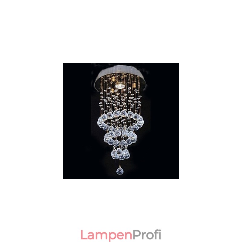 Moderne zeitgenössische Kristall galvanisierte Metall Flush Mount