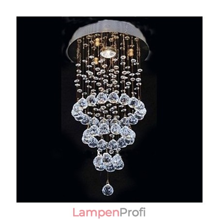 Moderne zeitgenössische Kristall galvanisierte Metall Flush Mount