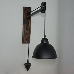 Amerikanischen land stil wand lampe retro kreative Holz pulley wand lampe