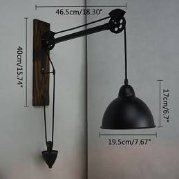 Amerikanischen land stil wand lampe retro kreative Holz pulley wand lampe